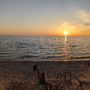 Sun setting over lake Michigan from the beach